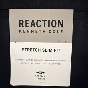 Kenneth Cole Reaction Dress Pants Mens 32x30 Black Stretch Slim Fit - New